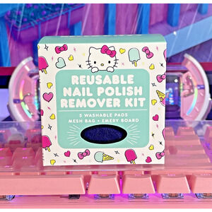 Hello Kitty Reusable Nail Polish Remover Kit 5 Pads Bag Emery Board 2024 Sanrio